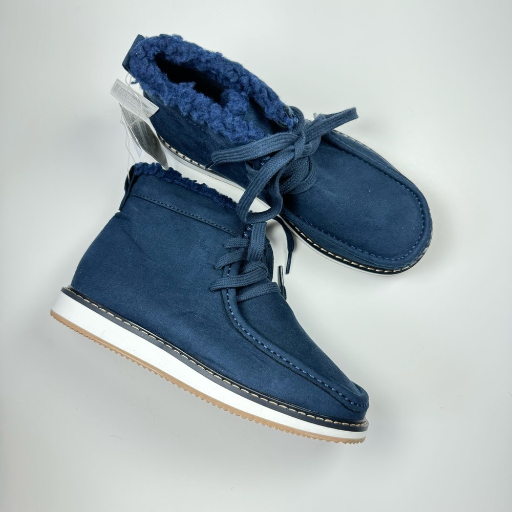 Gap Cozy Lace up Boots Boys Reg Blue~ New